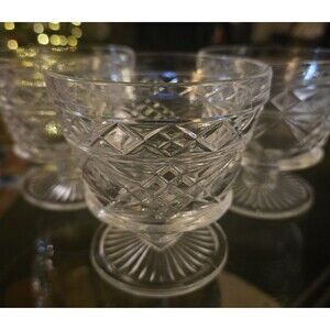 Set Of 3. 3.5" HAZEL-ATLAS Big Top Peanut Butter Fluted Sherbert Glasses